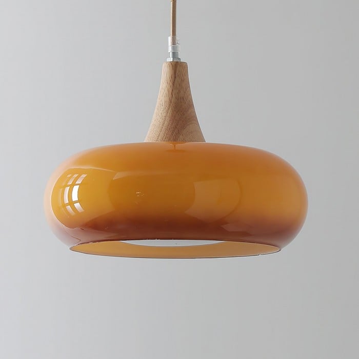 Violetta Bauhaus-Inspired Orange Disc Pendant Light | BOGO