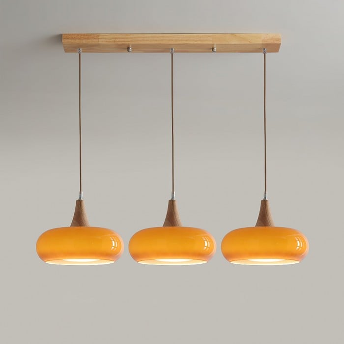 Violetta Bauhaus-Inspired Orange Disc Pendant Light | BOGO