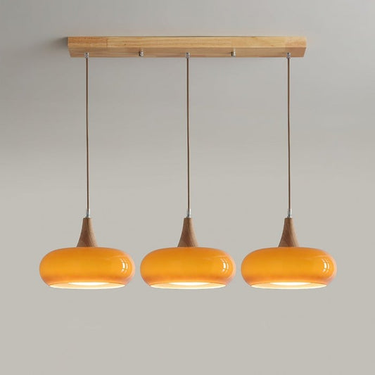 Violetta Bauhaus-Inspired Orange Disc Pendant Light | BOGO