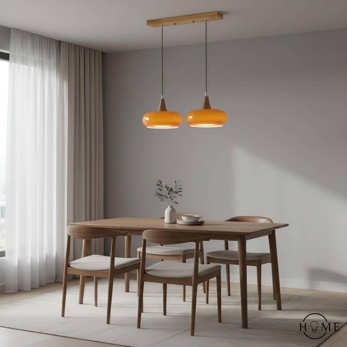 Violetta Bauhaus-Inspired Orange Disc Pendant Light | BOGO