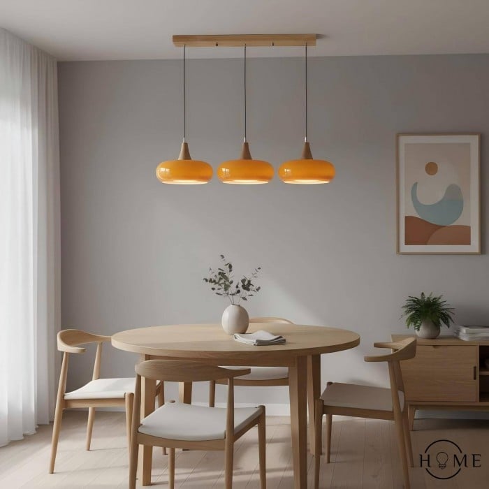 Violetta Bauhaus-Inspired Orange Disc Pendant Light | BOGO